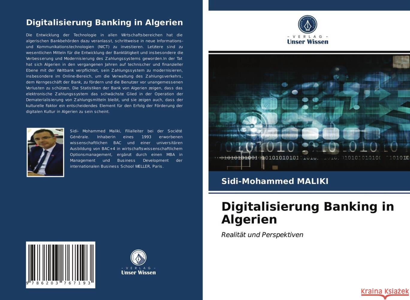 Digitalisierung Banking in Algerien MALIKI, Sidi-Mohammed 9786203767193 Verlag Unser Wissen - książka
