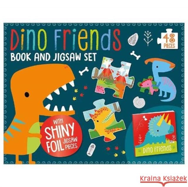 Dino Friends Book and Jigsaw Box Set Make Believe Ideas 9781789478921 Make Believe Ideas - książka