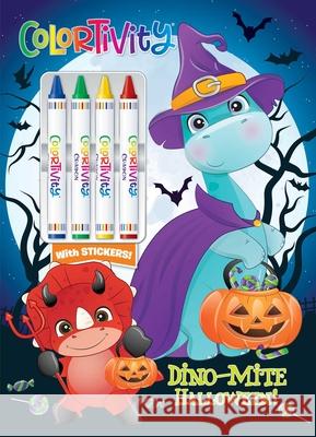 Dino-Mite Halloween: Colortivity with Big Crayons and Stickers Editors of Dreamtivity 9781645885719 Dreamtivity - książka