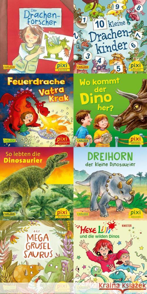 Dinos und Drachen bei Pixi (8x1 Exemplar), 8 Teile. diverse 9783551044921 Carlsen - książka