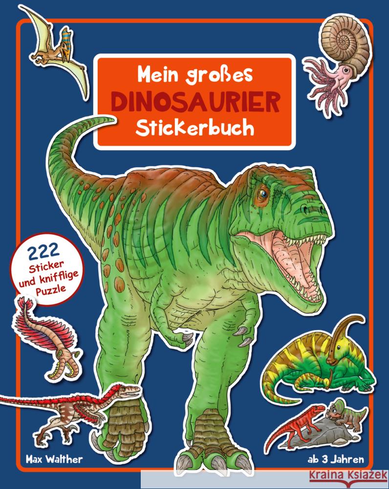 Dinosaurier Stickerbuch Walther, Max 9783948638184 Adrian Verlag - książka