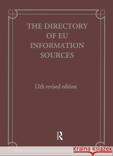 Directory of Eu Information So Europa Publications 9782930066608 Taylor & Francis - książka