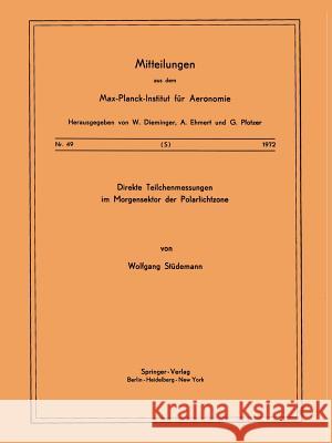 Direkte Teilchenmessungen Im Morgensektor Der Polarlichtzone Stüdemann, W. 9783540060857 Not Avail - książka