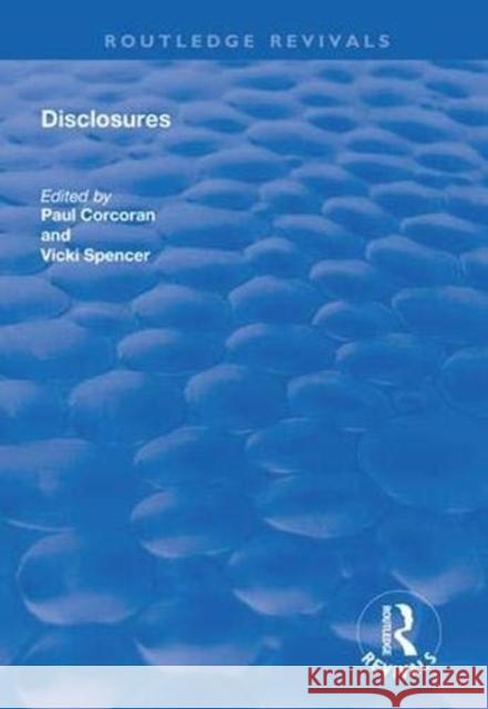 Disclosures Paul Corcoran Vicki Spencer 9781138311497 Routledge - książka