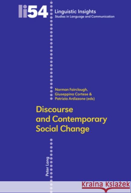 Discourse and Contemporary Social Change  9783039112760 Verlag Peter Lang - książka