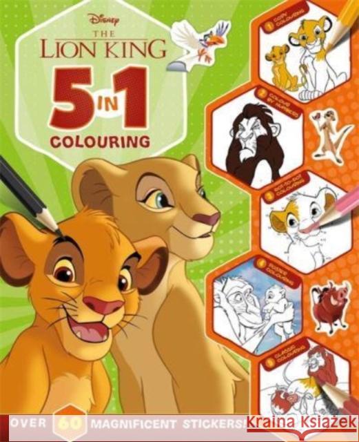 Disney The Lion King: 5 in 1 Colouring Walt Disney 9781837950089 Bonnier Books Ltd - książka