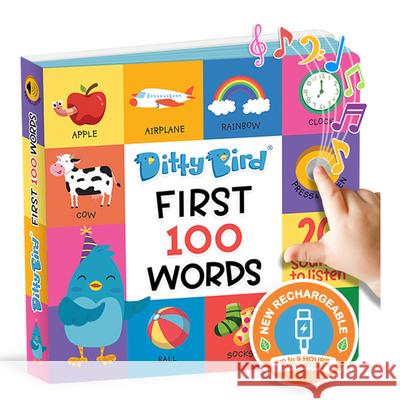 Ditty Bird First 100 Words Interactive Sound Book for Toddlers 1- 3 Speech Therapy Educational Learning Books for 1 Year Old Ditty Bird 9781838206482 Ditty Bird - książka