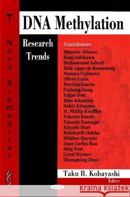 DNA Methylation Research Trends Taku B Kobayashi 9781600217210 Nova Science Publishers Inc - książka