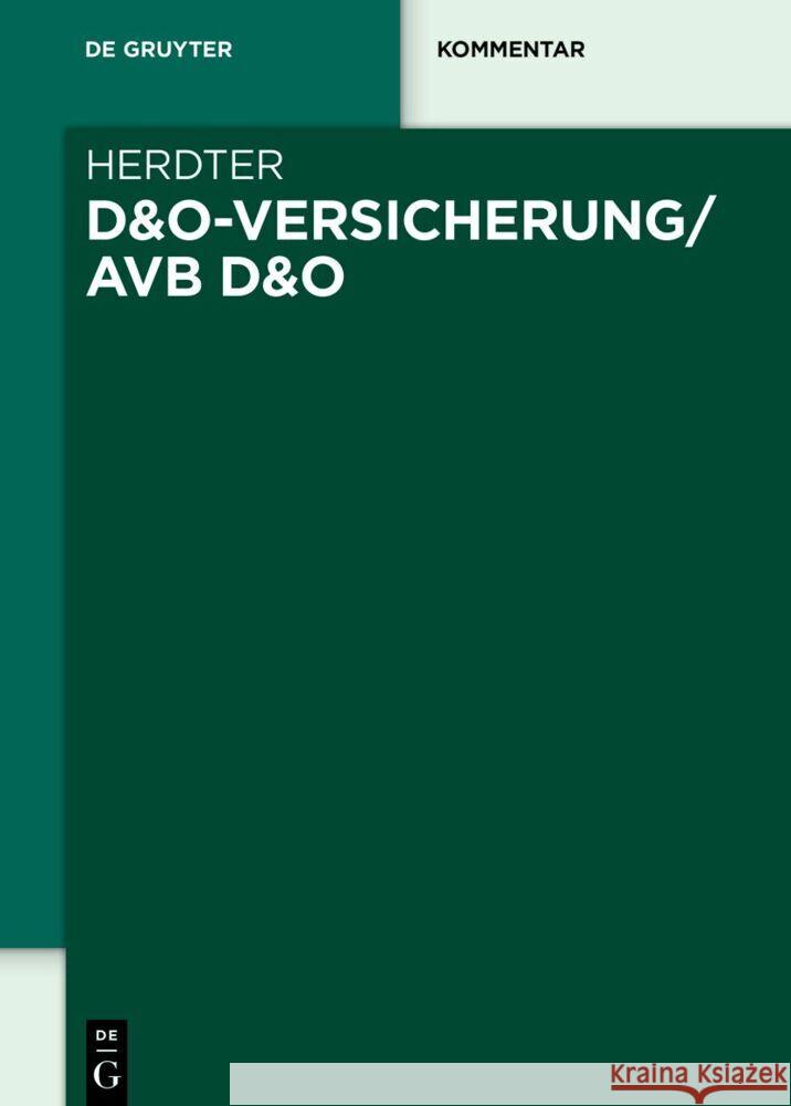 D&o-Versicherung/Avb D&o Fabian Herdter 9783110675474 de Gruyter - książka