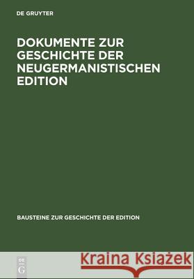 Dokumente Zur Geschichte Der Neugermanistischen Edition Nutt-Kofoth, Rüdiger 9783484297012 X_Max Niemeyer Verlag - książka