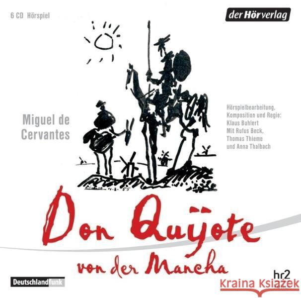 Don Quijote von der Mancha, 6 Audio-CDs : Hörspiel Cervantes Saavedra, Miguel de 9783867172912 DHV Der HörVerlag - książka