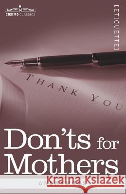 Don'ts for Mothers Anonymous 9781616409487 Cosimo Classics - książka