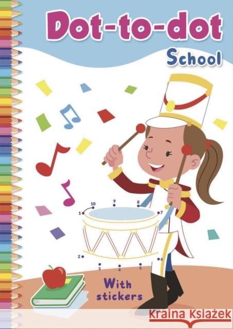 Dot-to-Dot School: With stickers Isadora Smunket 9781637610831 Imagine and Wonder - książka