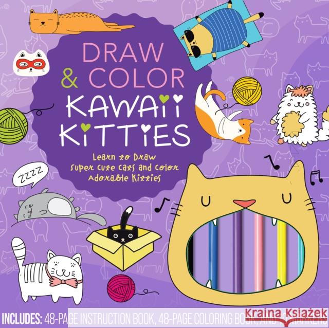 Draw & Color Kawaii Kitties Kit Editors of Rock Point 9780785841135 Book Sales Inc - książka