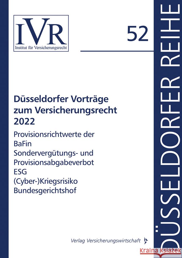 Düsseldorfer Vorträge zum Versicherungsrecht 2022  9783963294648 VVW GmbH - książka