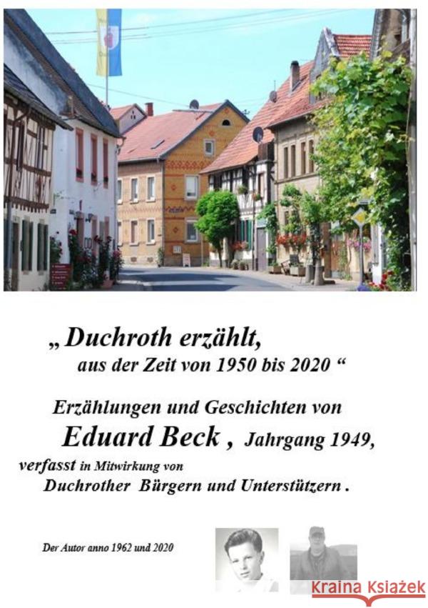 Duchroth erzählt aus der Zeit 1950 bis 2020 : Geschichten und Erlebnisse von Duchroth Beck, Eduard Heinrich 9783752950670 epubli - książka