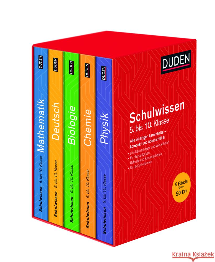 Duden Schulwissen 5. bis 10. Klasse, 5 Bde. Pews-Hocke, Christa, Puhlfürst, Claudia, Langermann, Detlef 9783411770922 Duden - książka