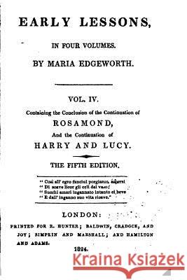 Early Lessons - Vol. IV Maria Edgeworth 9781533078476 Createspace Independent Publishing Platform - książka