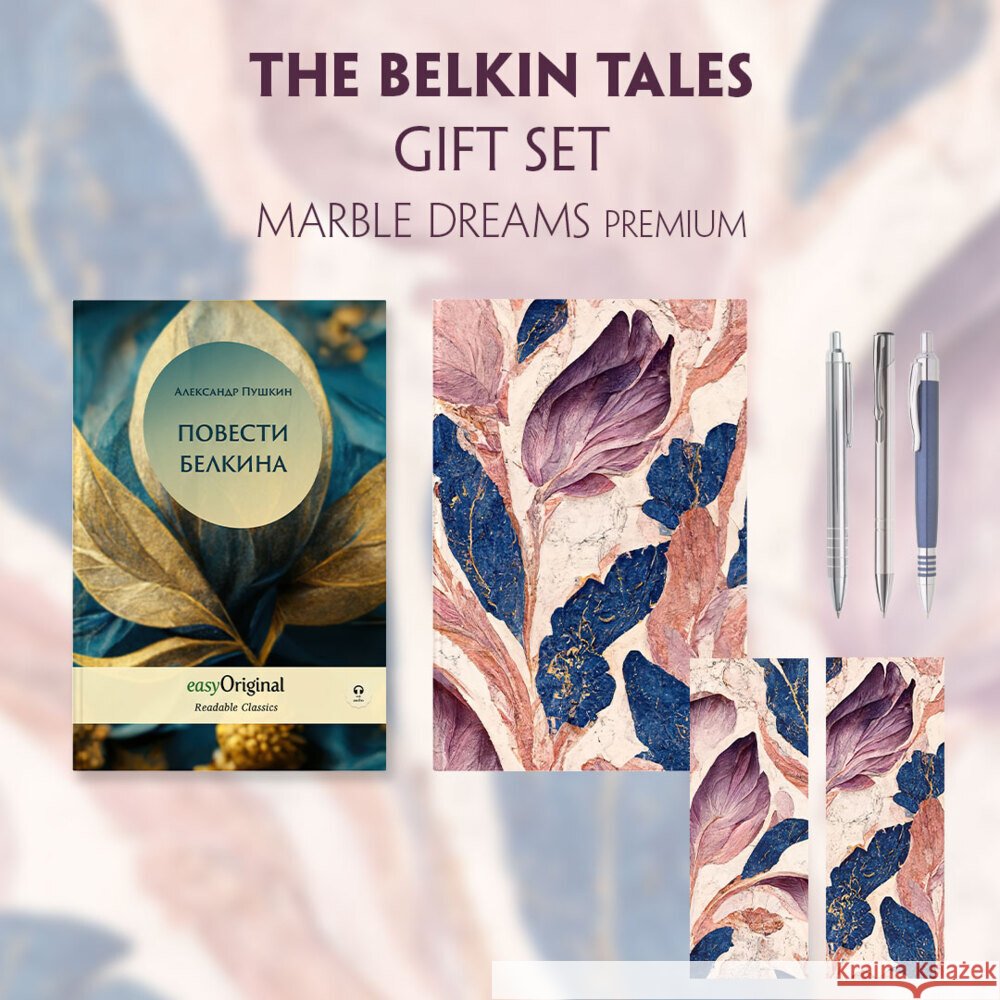 EasyOriginal Readable Classics / Erzählungen Belkins (with audio-online) Readable Classics Geschenkset + Marmorträume Schreibset Premium, m. 1 Beilage, m. 1 Buch Puschkin, Alexander 9783991681595 EasyOriginal - książka