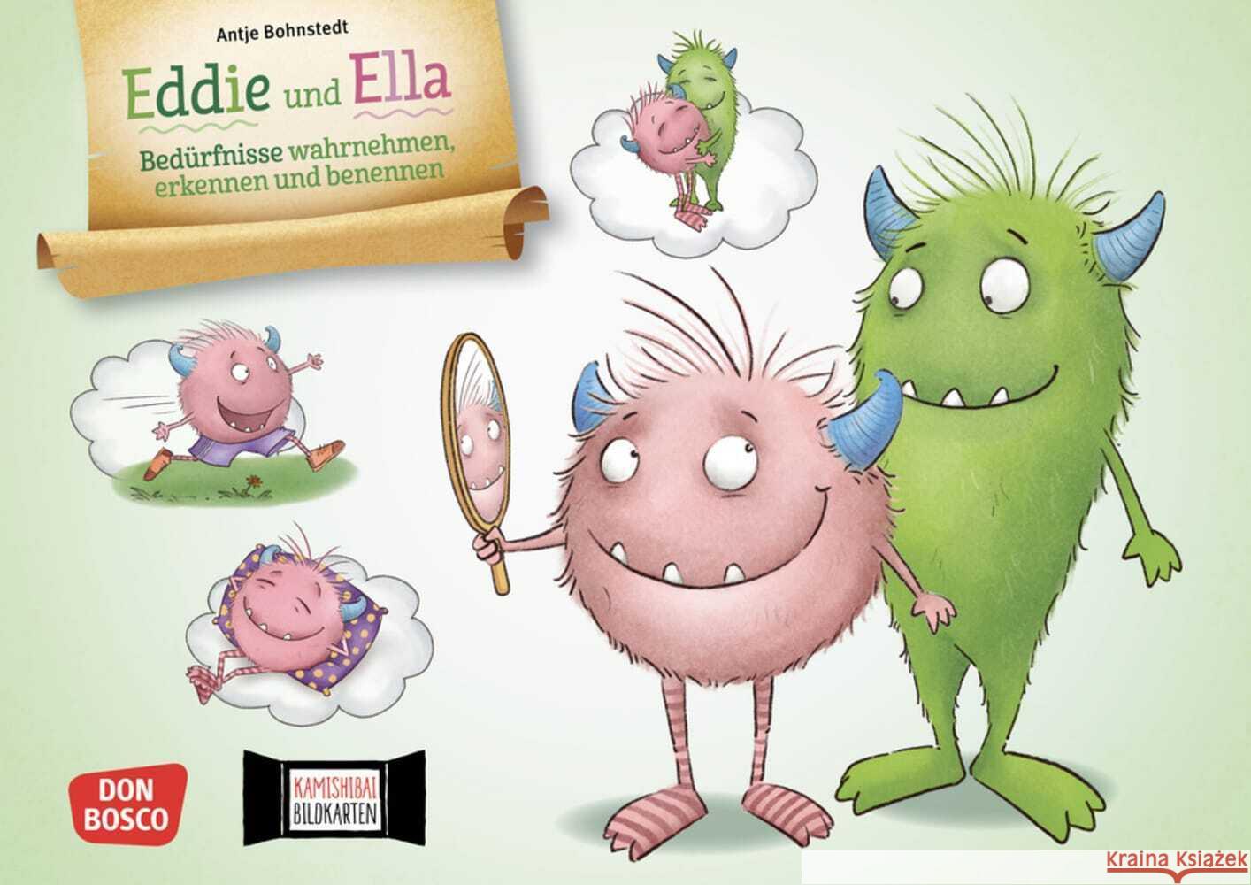 Eddie und Ella. Bedürfnisse wahrnehmen, erkennen und benennen. Kamishibai Bildkartenset Bohnstedt, Antje 4260694923658 Don Bosco Medien - książka