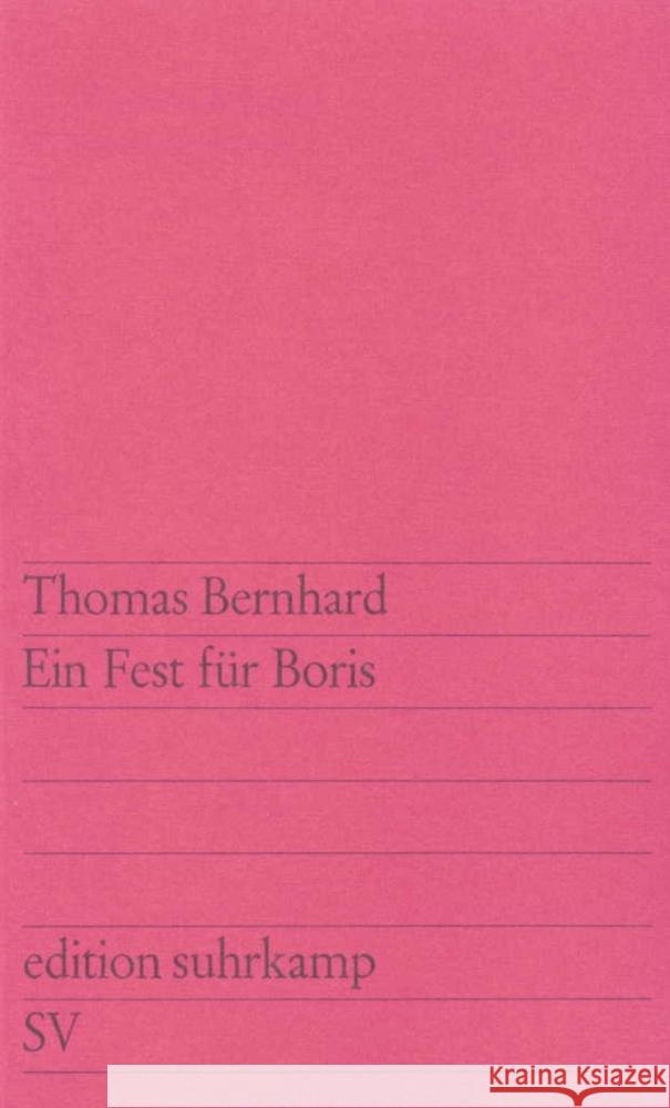 Ein Fest für Boris Bernhard, Thomas 9783518104408 Suhrkamp Verlag - książka