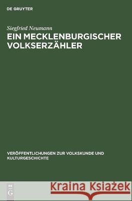 Ein Mecklenburgischer Volkserzähler Neumann, Siegfried 9783112617915 de Gruyter - książka