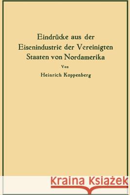 Eindrücke Aus Der Eisenindustrie Der Vereinigten Staaten Von Nordamerika Koppenberg, Heinrich 9783642899737 Springer - książka