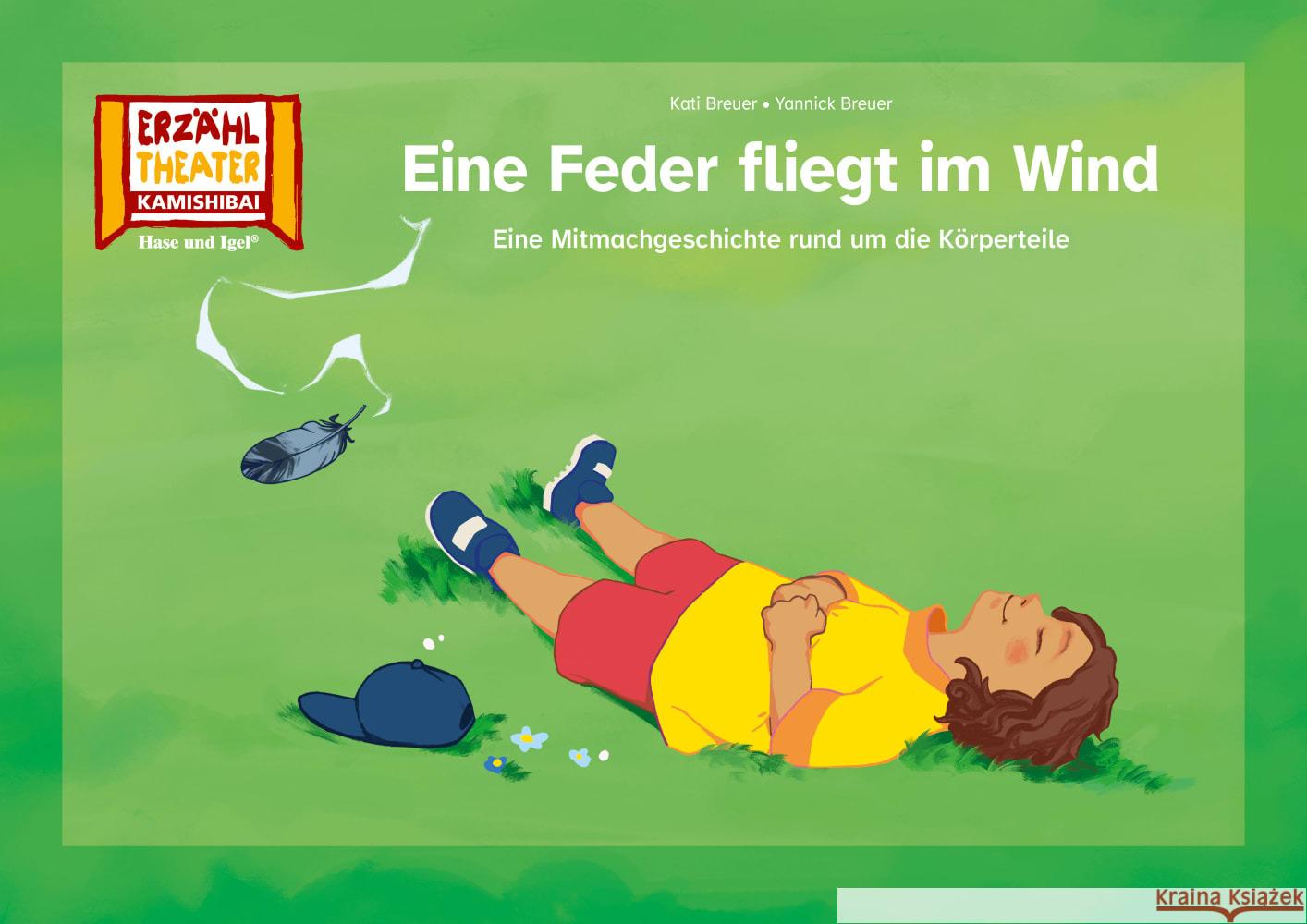 Eine Feder fliegt im Wind / Kamishibai Bildkarten Breuer, Kati 4260505832605 Hase und Igel - książka