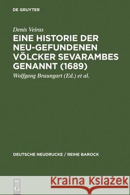 Eine Historie der Neu-gefundenen Völcker Sevarambes genannt (1689) Veiras, Denis 9783484160392 Max Niemeyer Verlag - książka
