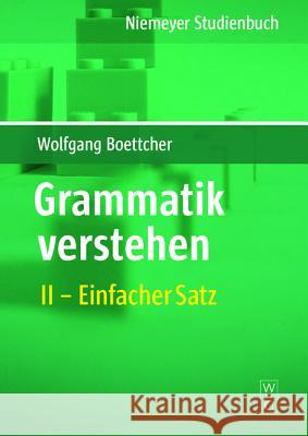 Einfacher Satz Wolfgang Boettcher 9783484108929 de Gruyter - książka