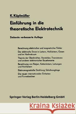 Einführung in die theoretische Elektrotechnik Küpfmüller, Karl 9783662238073 Springer - książka