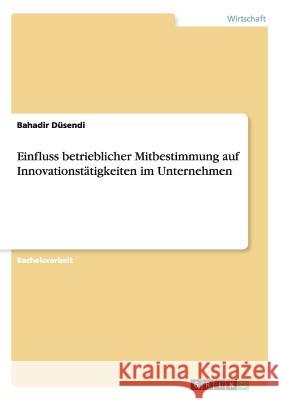 Einfluss betrieblicher Mitbestimmung auf Innovationstätigkeiten im Unternehmen Bahadir Dusendi 9783668199118 Grin Verlag - książka