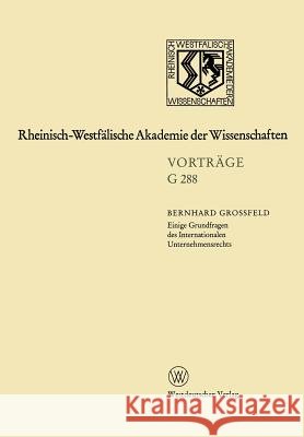 Einige Grundfragen Des Internationalen Unternehmensrechts: 308. Sitsung Am 21. Januar 1987 in Düsseldorf Großfeld, Bernhard 9783531072883 Vs Verlag Fur Sozialwissenschaften - książka