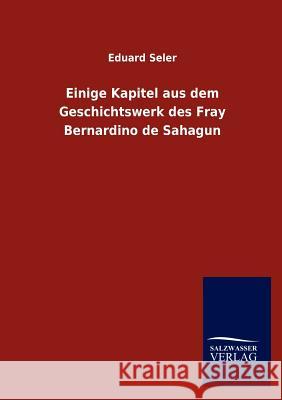 Einige Kapitel aus dem Geschichtswerk des Fray Bernardino de Sahagun Seler, Eduard 9783846018958 Salzwasser-Verlag Gmbh - książka