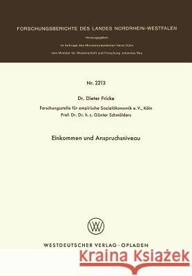 Einkommen Und Anspruchsniveau Dieter Fricke 9783531022130 Springer - książka