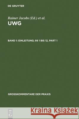 Einleitung; 1 bis 12, 2 Teile  9783899493702 Rechtswissenschaften de Gruyter Verlags-GmbH - książka