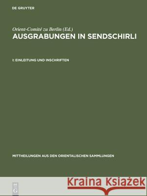 Einleitung und Inschriften Orient-Comité Zu Berlin 9783110286526 De Gruyter - książka