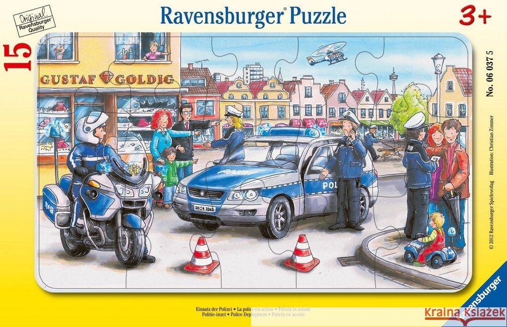 Einsatz der Polizei (Rahmenpuzzle)  4005556060375 Ravensburger Verlag - książka