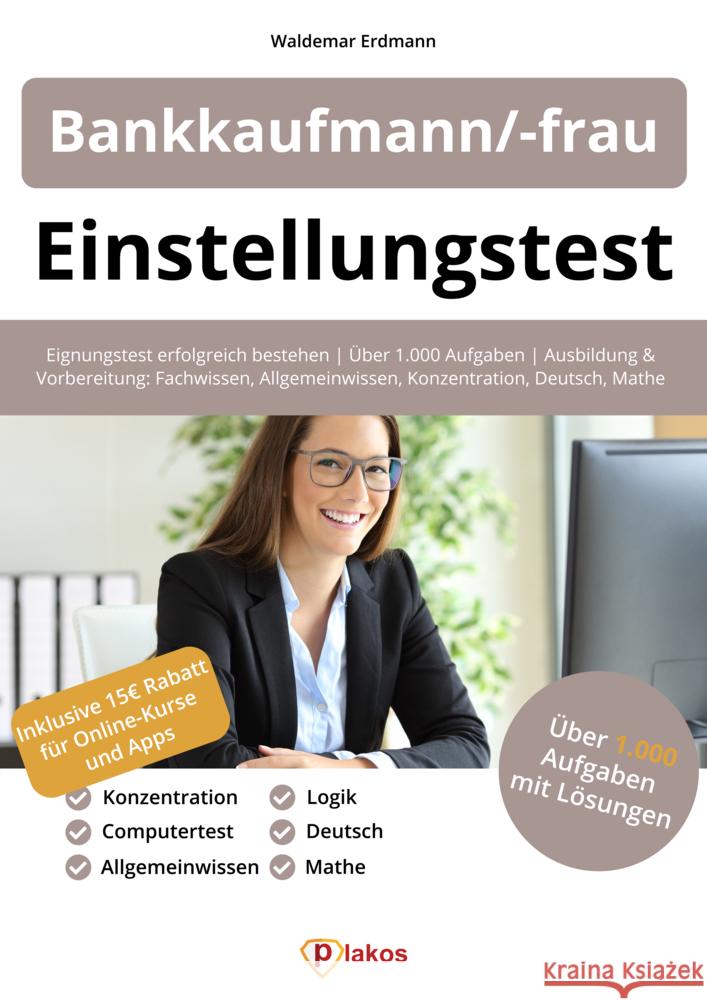 Einstellungstest Bankkaufmann / Bankkauffrau Erdmann, Waldemar 9783948144876 Plakos - książka