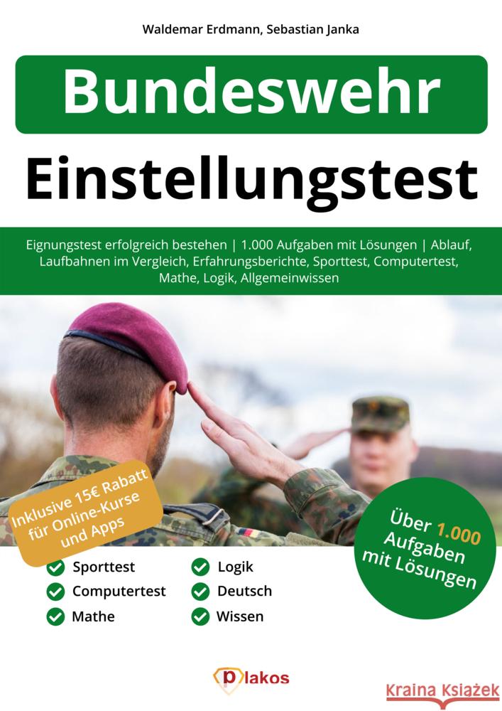 Einstellungstest Bundeswehr Erdmann, Waldemar, Janka, Sebastian 9783948144760 Plakos - książka