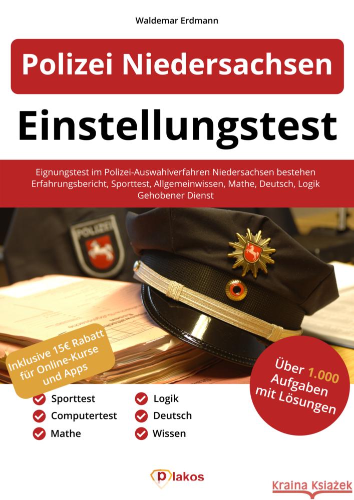 Einstellungstest Polizei Niedersachsen Erdmann, Waldemar 9783948144692 Plakos - książka