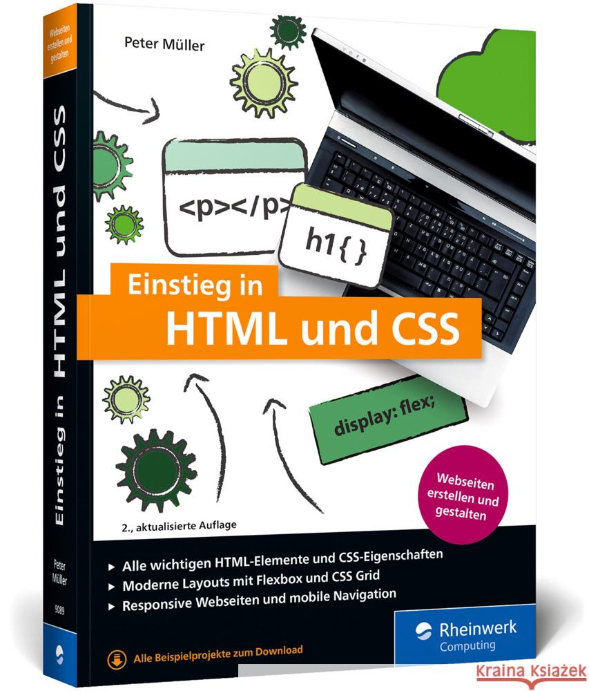 Einstieg in HTML und CSS Müller, Peter 9783836290890 Rheinwerk Computing - książka