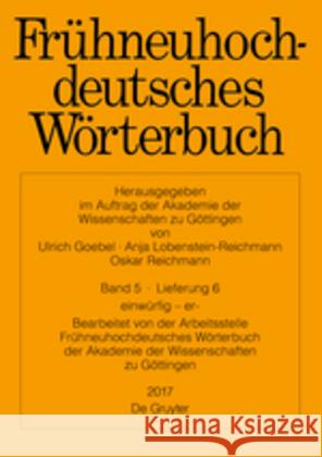 einwürfig - er- Robert R. Anderson Ulrich Goebel Oskar Reichmann 9783110568370 Walter de Gruyter - książka