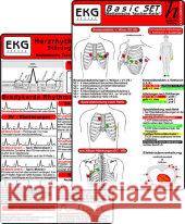 EKG Basic Set - Herzrhythmusstörungen, EKG Auswertung & Anleitung, 3 Medizinische Taschen-Karten  9783869572741 Hawelka - książka