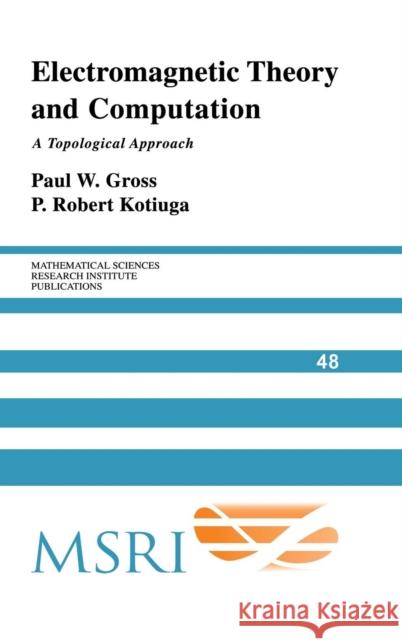 Electromagnetic Theory and Computation: A Topological Approach Gross, Paul W. 9780521801607 Cambridge University Press - książka