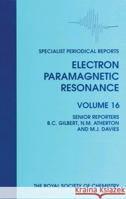 Electron Paramagnetic Resonance: Volume 16  9780854043057 ROYAL SOCIETY OF CHEMISTRY - książka