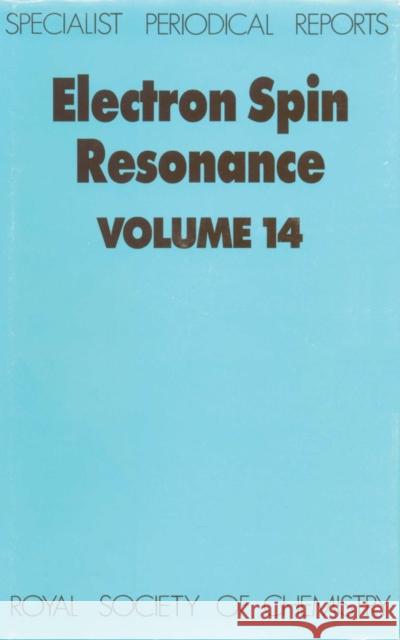 Electron Spin Resonance: Volume 14  9780851869216 American Institute of Physics - książka