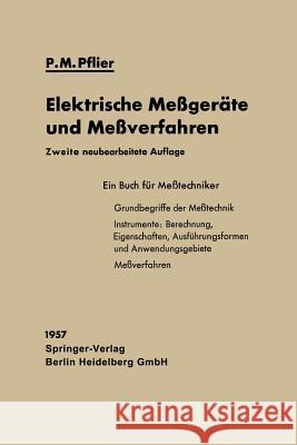 Elektrische Meßgeräte Und Meßverfahren Pflier, Paul Martin 9783662237793 Springer - książka