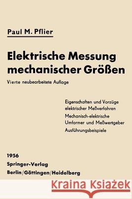 Elektrische Messung Mechanischer Größen Pflier, P. M. 9783642531309 Springer - książka