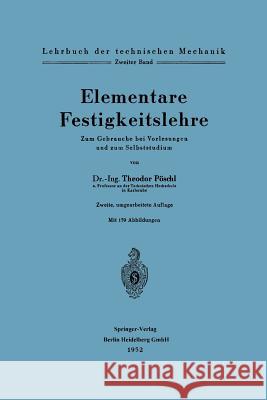 Elementare Festigkeitslehre Theodor Poschl 9783662237656 Springer - książka